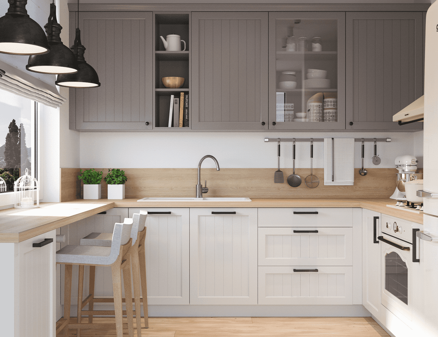 Kuchyně Evermatt Sivá | Světle sivá | Dub Gladstone