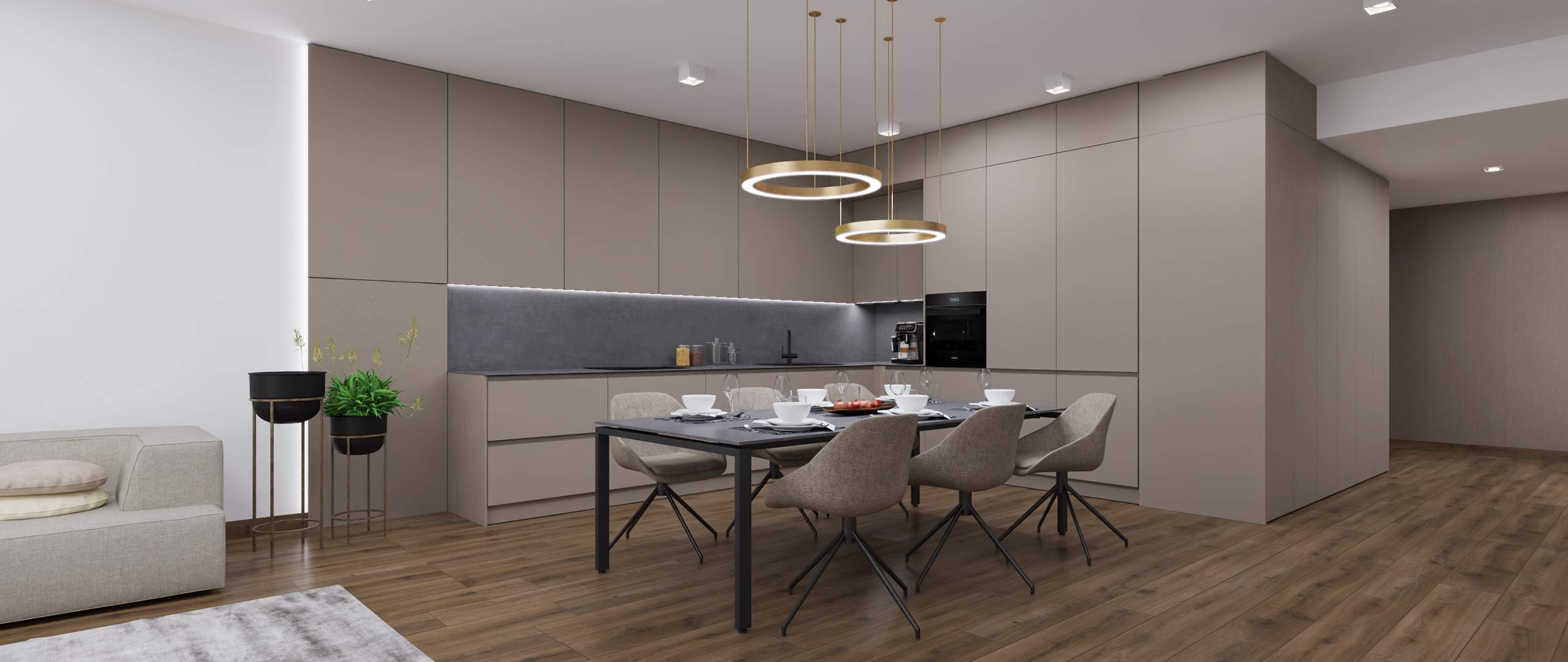 Kuchyně Kamenná Sivá Matt | Kompakt Beton Antracit